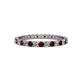 1 - Audrey 2.00 mm Red Garnet and Diamond U Prong Eternity Band 