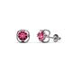1 - Alma Pink Tourmaline (5mm) Open Tulip Stud Earrings 