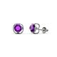 1 - Alma Amethyst (5mm) Open Tulip Stud Earrings 