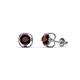 1 - Alma Red Garnet (5mm) Open Tulip Stud Earrings 