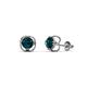 1 - Alma London Blue Topaz (5mm) Open Tulip Stud Earrings 