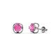 1 - Alma Lab Created Pink Sapphire (5mm) Open Tulip Stud Earrings 