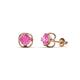 1 - Alma Lab Created Pink Sapphire (5mm) Open Tulip Stud Earrings 