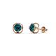 1 - Alma Blue Diamond (5mm) Open Tulip Stud Earrings 