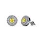 1 - Eryn Yellow Sapphire and Diamond Double Halo Stud Earrings 