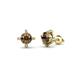 1 - Ceyla Smoky Quartz and Diamond Stud Earrings 