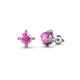 1 - Ceyla Pink Sapphire and Diamond Stud Earrings 