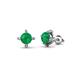 1 - Ceyla Emerald and Diamond Stud Earrings 