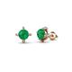 1 - Ceyla Emerald and Diamond Stud Earrings 