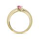 4 - Keona Pink Tourmaline Solitaire Bridal Set Ring 