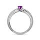 4 - Keona Amethyst Solitaire Bridal Set Ring 