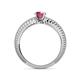 4 - Keona Rhodolite Garnet Solitaire Bridal Set Ring 