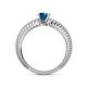 4 - Keona Blue Diamond Solitaire Bridal Set Ring 