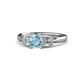 1 - Erela Signature Three Stone with Side Diamond Engagement Ring 