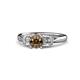 1 - Erela Signature Three Stone with Side Diamond Engagement Ring 