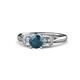1 - Erela Signature Three Stone with Side Diamond Engagement Ring 