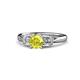 1 - Erela Signature Three Stone with Side Diamond Engagement Ring 