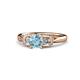 1 - Erela Signature Three Stone with Side Diamond Engagement Ring 