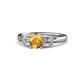 1 - Erela Signature Three Stone with Side Diamond Engagement Ring 