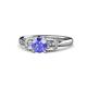 1 - Erela Signature Three Stone with Side Diamond Engagement Ring 