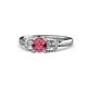 1 - Erela Signature Three Stone with Side Diamond Engagement Ring 