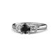 1 - Erela Signature Three Stone with Side Diamond Engagement Ring 