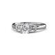 1 - Erela Signature Three Stone with Side Diamond Engagement Ring 