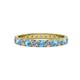 1 - Audrey 3.00 mm Blue Topaz and Diamond U Prong Eternity Band 