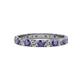 1 - Audrey 3.00 mm Iolite and Diamond U Prong Eternity Band 