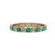 1 - Audrey 3.00 mm Emerald and Diamond U Prong Eternity Band 