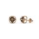 1 - Alma Smoky Quartz (5mm) Open Tulip Stud Earrings 