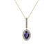 1 - Glenn Petite Iolite and Diamond Womens Halo Pendant 