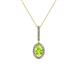 1 - Glenn Petite Peridot and Diamond Womens Halo Pendant 