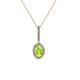 1 - Glenn Petite Peridot and Diamond Womens Halo Pendant 