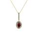 1 - Glenn Petite Red Garnet and Diamond Womens Halo Pendant 