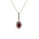 1 - Glenn Petite Red Garnet and Diamond Womens Halo Pendant 