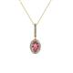 1 - Glenn Petite Rhodolite Garnet and Diamond Womens Halo Pendant 