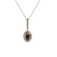1 - Glenn Petite Smoky Quartz and Diamond Womens Halo Pendant 