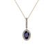 1 - Glenn Petite Blue Sapphire and Diamond Womens Halo Pendant 