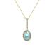 1 - Glenn Petite Aquamarine and Diamond Womens Halo Pendant 