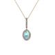 1 - Glenn Petite Aquamarine and Diamond Womens Halo Pendant 
