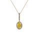 1 - Glenn Petite Yellow Sapphire and Diamond Womens Halo Pendant 