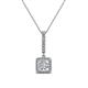 1 - Claire Diamond Square Shape Halo Pendant 