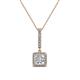 1 - Claire Diamond Square Shape Halo Pendant 