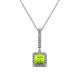 1 - Claire Peridot and Diamond Square Shape Halo Pendant 