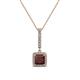 1 - Claire Red Garnet and Diamond Square Shape Halo Pendant 