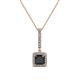 1 - Claire Black and White Diamond Square Shape Halo Pendant 