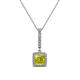 1 - Claire Yellow and White Diamond Square Shape Halo Pendant 