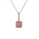 1 - Deana Pink Tourmaline and Diamond Womens Halo Pendant Necklace 
