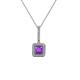 1 - Deana Amethyst and Diamond Womens Halo Pendant Necklace 